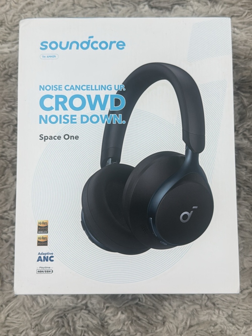 Soundcore Space One Wireless Noise-Cancelling Over-Ear Headphones — Black